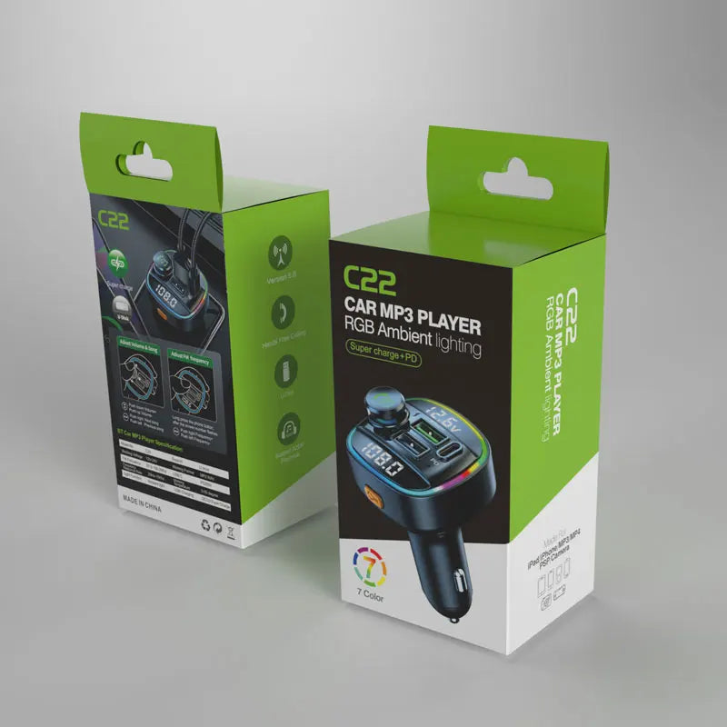 🚗 Bluetooth 5.0 FM Transmitter – Fast Charging & Hands-Free Calls