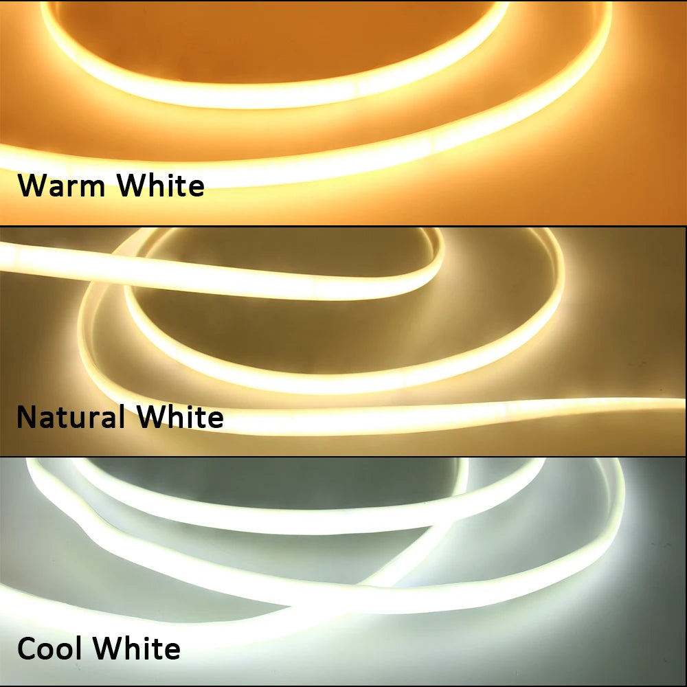 Waterproof COB LED Strip Lights – Flexible Bright Lighting for Home Décor