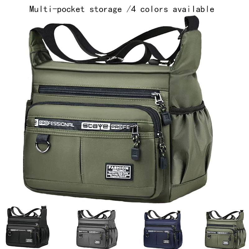 Men's Crossbody Messenger Bag – Multi-Pocket Shoulder Bag for Work, Travel & Everyday Use