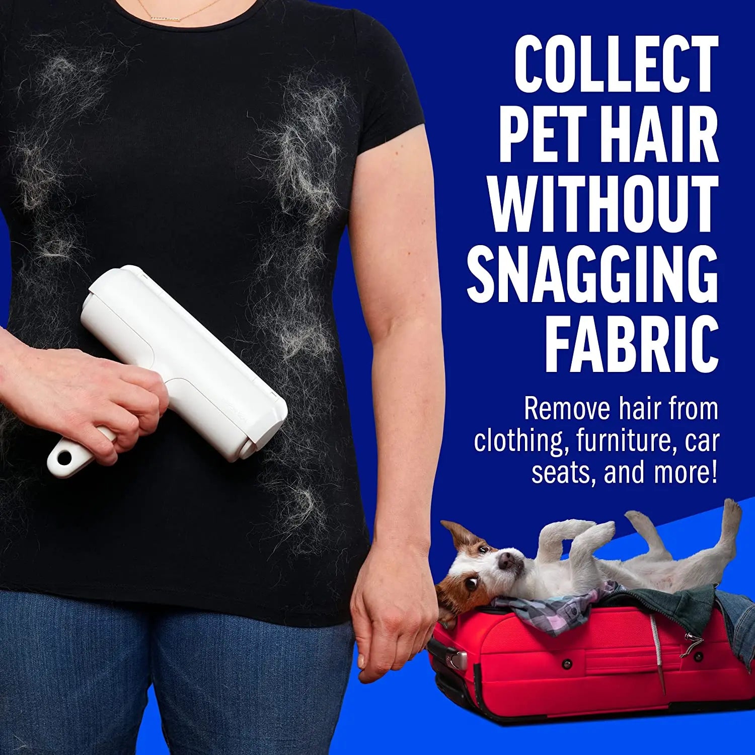 Reusable Pet Hair Remover Roller – Self-Cleaning Lint & Fur Remover