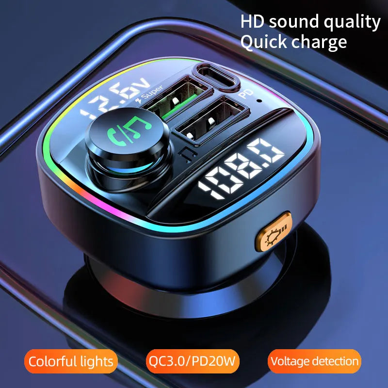 🚗 Bluetooth 5.0 FM Transmitter – Fast Charging & Hands-Free Calls
